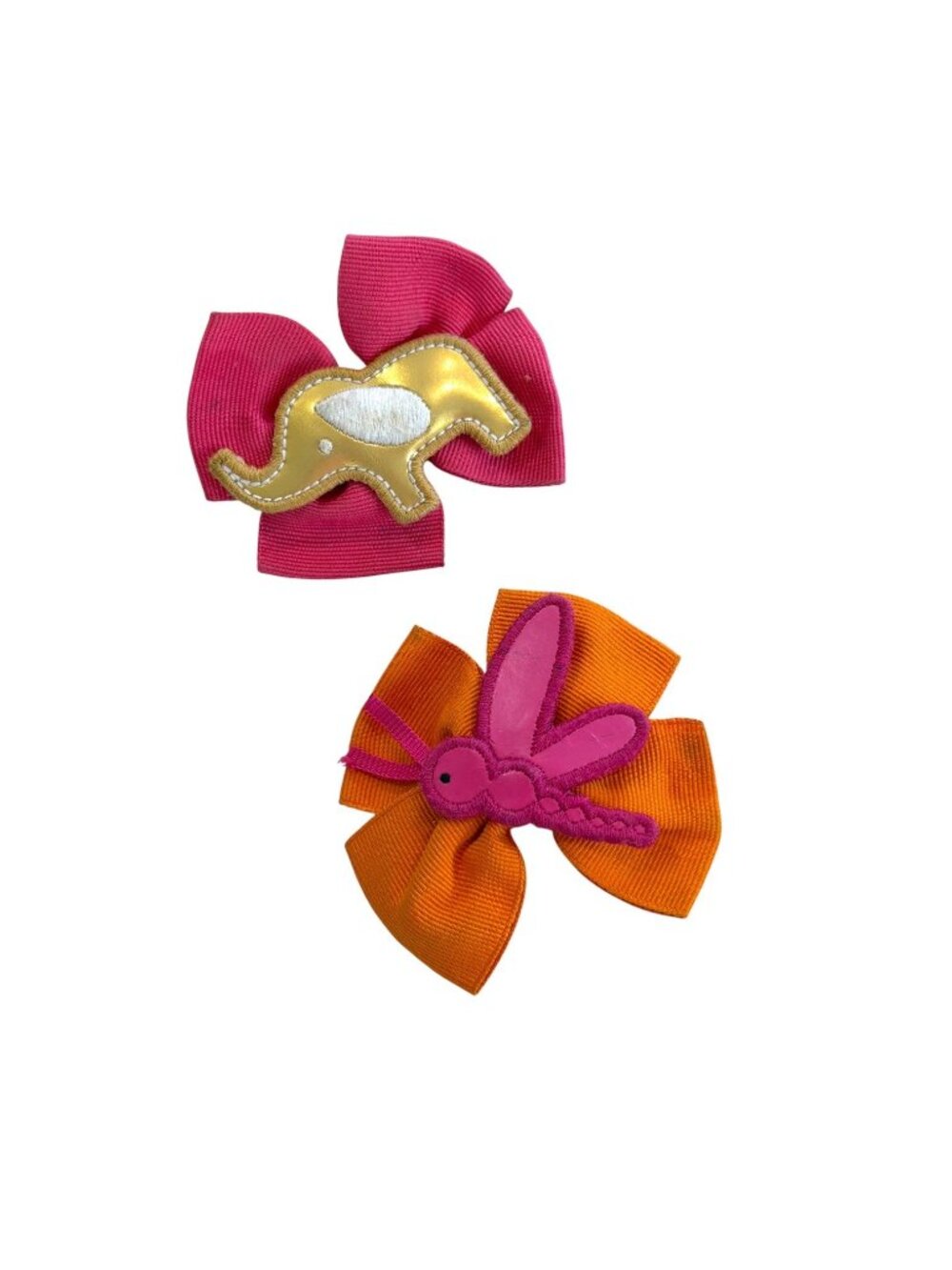 Gymboree Hair Bow / Clip  Dragonfly/ Elephant Set